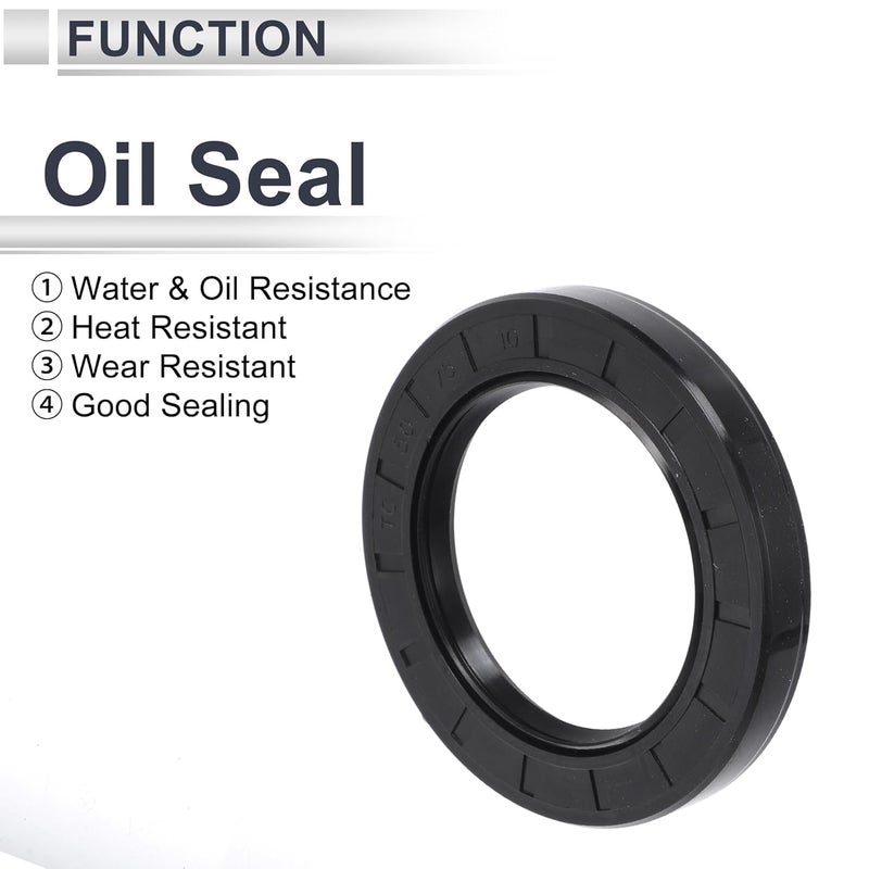 RATCHROLL Universal Oil Seal TC Double Lip W Steel Spring Seal Ring Rotary Shaft Seal 50x75x10mm High Pressure NBR Rubber Black 5 Pcs - Image 3